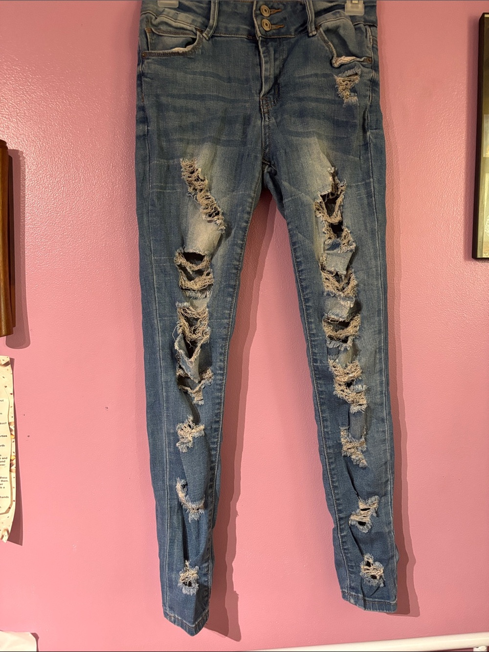 Rue21 Ripped Skinny Jeans - Light Blue